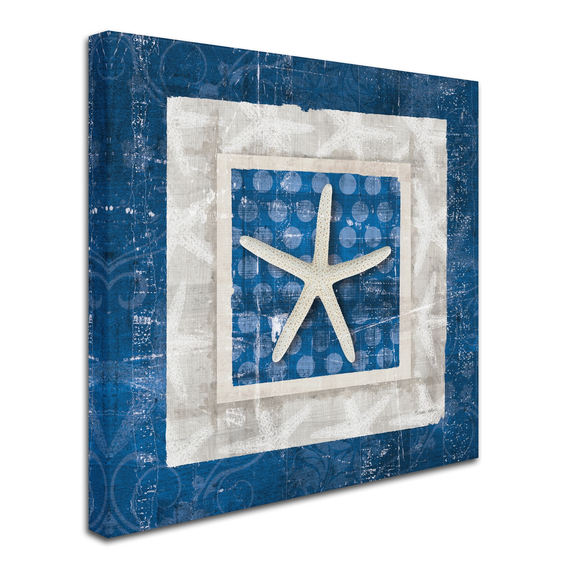 Trademark Fine Art "Sea Shell IV on Blue" Canvas Art by Belinda Aldrich