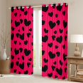 thumbnail image 2 of Feelyou Princess Love Heart Blackout Curtains Set of 2 (52x84 Each) for Kids, Happy Valentines Day Window Curtains, Red Black Curtains and Drapes, Curtains and Drapes Home Decor, 2 of 6