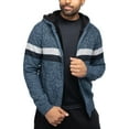 thumbnail image 3 of X RAY JEANS Mens Full Zip Hooded Sweater With Stripes &amp; Lining, Blue/Black, M, 3 of 8