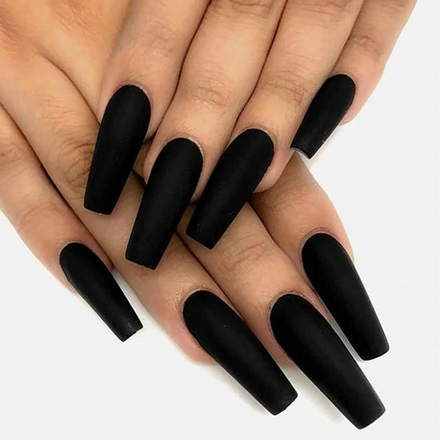 Uñas postizas extralargas Uñas de bailarina Uñas acrílicas mate Damas y niñas 24 piezas Zhivalor YZY915-1