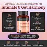 Veev Intimate Flora – Vaginal & Gut Microbiome Support – 50 Billion CFU Probiotics with Prebiotics, Cranberry, D-Mannose & Hyaluronic Acid – 90 Vegan Caplets (3-Month Supply)