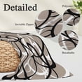 thumbnail image 6 of Brown Geometric Throw Pillow Cover, Pillowcase Protectors with Zipper, Breathable Decorative Lumbar Pillow Case Cover, Vintage Black White Striped Abstract Art Pillow Shams for Couch Sofa 16x24Inch, 6 of 8