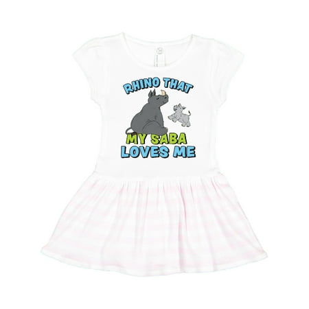 

Inktastic Rhino That My Saba Loves Me with Cute Rhinos Gift Toddler Girl Dress