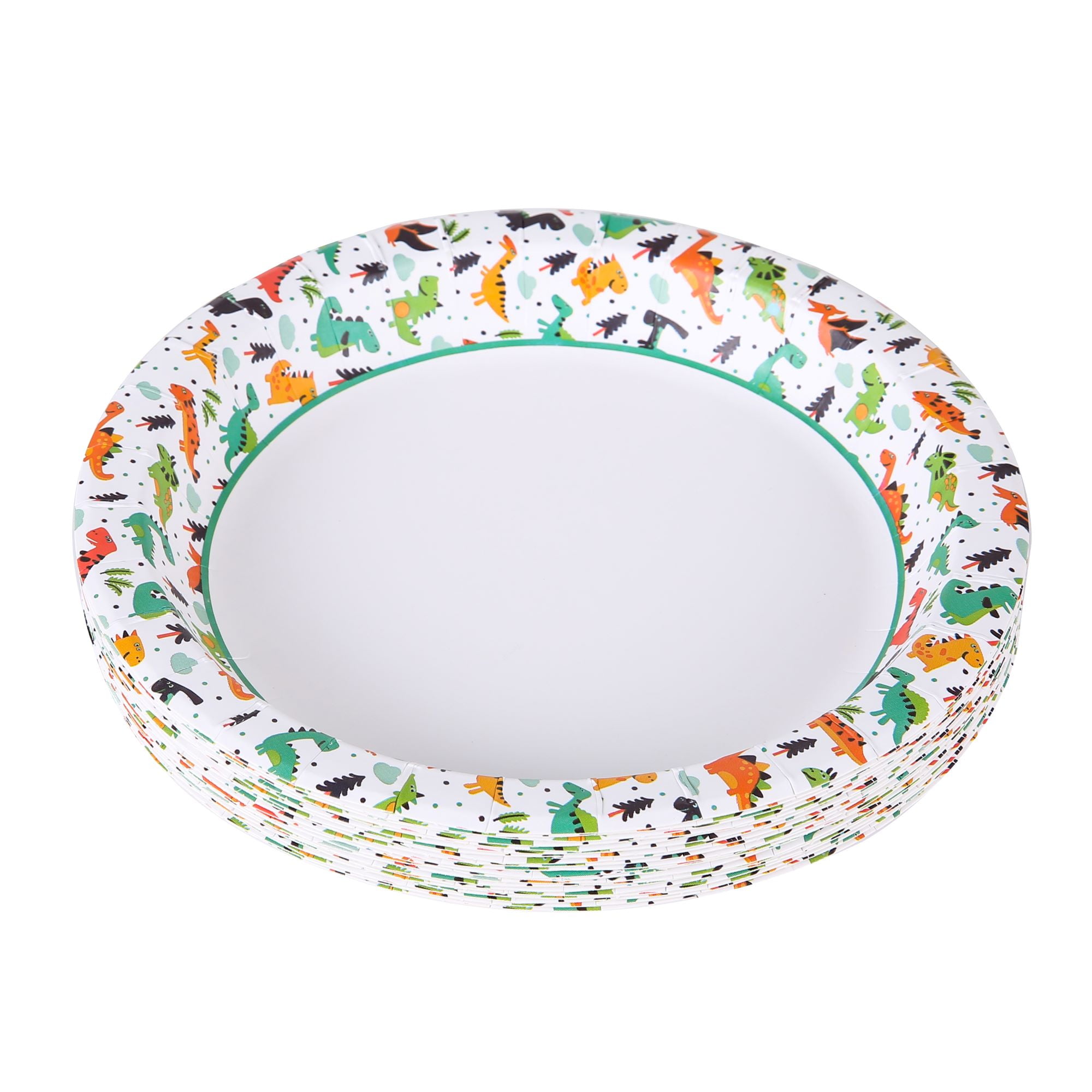 Glad Kids Dinosaurs Round Paper Plates 8.5 inches 20ct