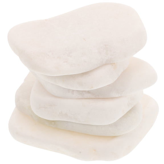 6pcs Natural Smooth Flat Rocks for Painting and Crafting, Unpainted Uncolored Stones for Art Projects