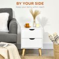 thumbnail image 4 of Modern Nightstand, Bedside Table with 2 Drawers and Wood Legs for Bedroom, 4 of 10