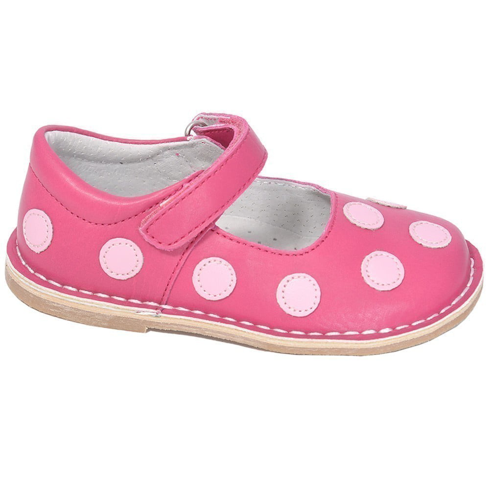 LAmour Fuchsia Pink Dot Mary Jane Dress Shoe Baby Toddler Girl 4-10