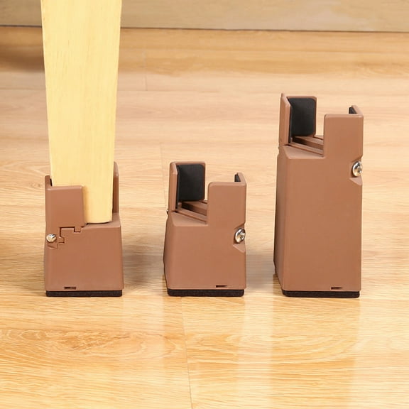 Supvox 4pcs Couch Leg Risers Light Brown Steel Rust-proof for Homeowners
