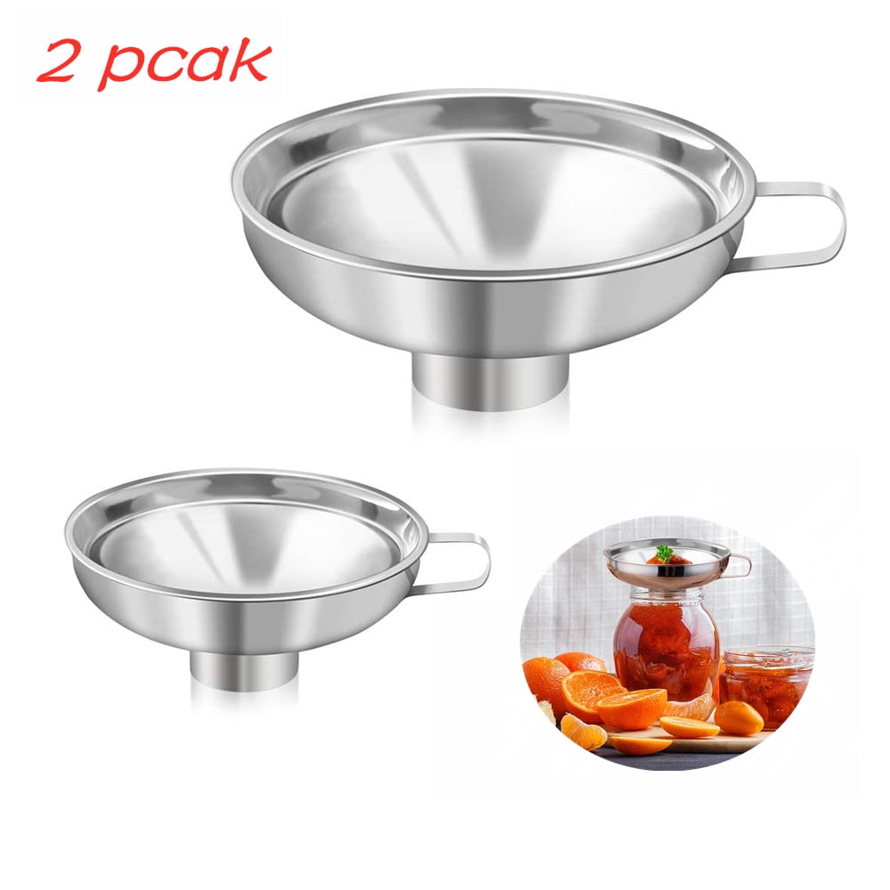 2 Pack Kitchen Funnel Canning Jar Funnel, Stainless Steel Funnel Mason