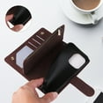 thumbnail image 6 of for iPhone 14 Pro Max Case Wallet with Card Slots, Premium Soft PU Leather Zipper Folio Flip with Wrist Strap Kickstand Protective Phone Cover for iPhone 14 Pro Max Handbag Wallet Case, Coffee, 6 of 9