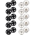 thumbnail image 1 of 100 Sets Sewing Metal Snap Fastener Buttons For Sewing Garments,(Black Silver) 10mm, 1 of 5