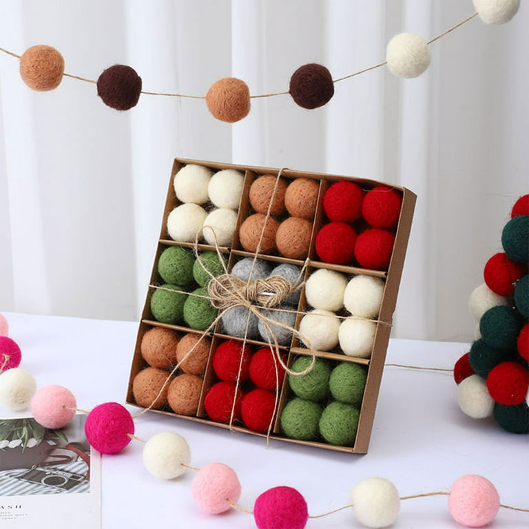 36 Pcs Felt Balls for Christmas Garland Christmas Tree Decorations DIY  Crafts Jewelry Making 1.18'' Christmas Felt Balls 
