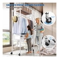 thumbnail image 6 of GDF Studio Heavy Duty Clothes Rack with Wheels, Adjustable Shelves and Side Hooks, White, 6 of 9