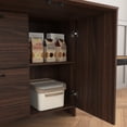thumbnail image 5 of Desk Cabinet, with Storage Drawer & Shelves, Fold-up Desktop, Ideal for Home, Office, Dormitory, Small Spaces W31.49"xD13.78"xH47.2" (Walnut), 5 of 12