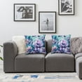 thumbnail image 2 of nygtbtfer Purple Flowers Design Teal Blue Floral Cute Garden Colorful Throw Pillow, Multicolor White, 2 of 7