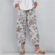 thumbnail image 3 of Pantalones de Verano de Pierna Ancha Moda Suelta Impresa Capris, Pantalones Casuales Cómodos de Piernas Anchas para Uso Al Aire Libre Y en el Hogar, 3 of 5