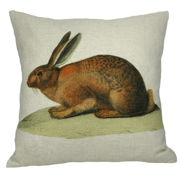 Golden Hill Studio 18" White and Brown Darling Bunny Decorative Throw Pillow