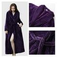 thumbnail image 4 of Clearance! Cqxid525 Terry Cloth Robes for Women Womens Soft Plush Bathrobe Fluffy Cute Long Coat Nightgown Nightdress Soft Ladies Sleepwear Purple 1PC, 4 of 5