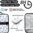 thumbnail image 4 of Butterfly and Blue Purple White Pattern Insulated Lunch Bag with Shoulder Strap and Bottle Holder,Bento School Lunch Bag Box,11x9.5x3.5 Inches, 4 of 5