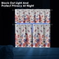 thumbnail image 4 of Floral Kitchen Curtains Window Curtains Valance and Tier Set 36 Inch, Blue Pink Flowers Spring Rod Pocket Short Tier Curtain, Abstract Small Cafe Curtains for Kitchen Decor, 4 of 6