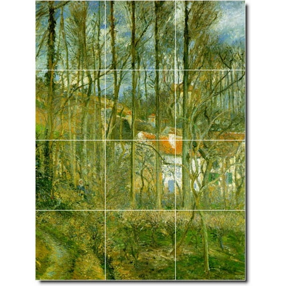 Ceramic Tile Mural-Camille Pissarro Country Painting 62. 18" w x 24" h using (12) 6 x 6 ceramic tiles