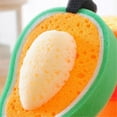 thumbnail image 3 of Cepillo de limpieza de esponja antibacteriano con forma de fruta para cocina Mango, 3 of 9