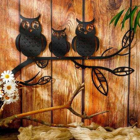 Metal Owl Wall Art Sculpture Black Owls Hanging - Outdoor Metal Owl Wall Art Metal Owl Wall Art Sculpture Black Owls Hanging - Outdoor Metal Owl Wall Art