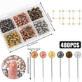 thumbnail image 4 of 480pcs Metallic Push Pins 6 Color Map Tacks Beads Head Bulletin Board Pins with Storage Box 3/5 Inch, 4 of 4