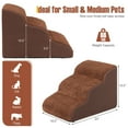 thumbnail image 2 of Gymax 3 Tiers Foam Dog Ramps/Steps Non-Slip Dog Steps for Beds Or Couches Coffee, 2 of 10