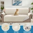 thumbnail image 3 of H.VERSAILTEX 100% Waterproof Couch Covers for Kids Children Dog Cat Machine Washable Sofa Slipcovers with Elastic Straps, Furniture Protector Pet Friendly(Sofa, Coconut Milk), 3 of 7