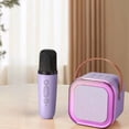 thumbnail image 4 of Mini Machine for Kids Girls & Boys - Portable Bluetooth Speaker with 2 Wireless Microphones - Kids Birthday Gifts for Ages 4-10 - Kids' Instrument Accessories - Purple, 4 of 5