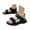 thumbnail image 3 of Rumantou Boys Double Adjustable Strap Lightweight Sandals Boys Sandals Kids Fashion Sport Sandals Outdoor Sandal Athletic Casual Sandals Beach Shoes for US 12,Green, 3 of 9