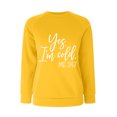 thumbnail image 4 of Gibobby Sudaderas para mujer oferta Sudadera de manga larga con patrón con cuello redondo para mujeres adolescentes y estudiantes(Amarillo,XG), 4 of 5