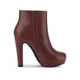 thumbnail image 3 of BLISSFUL STEP Women's Round Toe Zipper Platform Block Heel Ankle Boots, 3 of 7
