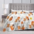 thumbnail image 6 of Cute Fox Woodland Blanket Cartoon Fox Throw Blanket Soft Cozy Flannel Animal Blanket Kids Nursery Room Decor Baby Gift Blanket 50x40, 6 of 6