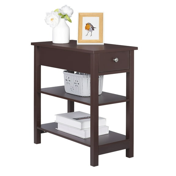 ZENY MDF Rectangular Side End Table Nightstands, Brown