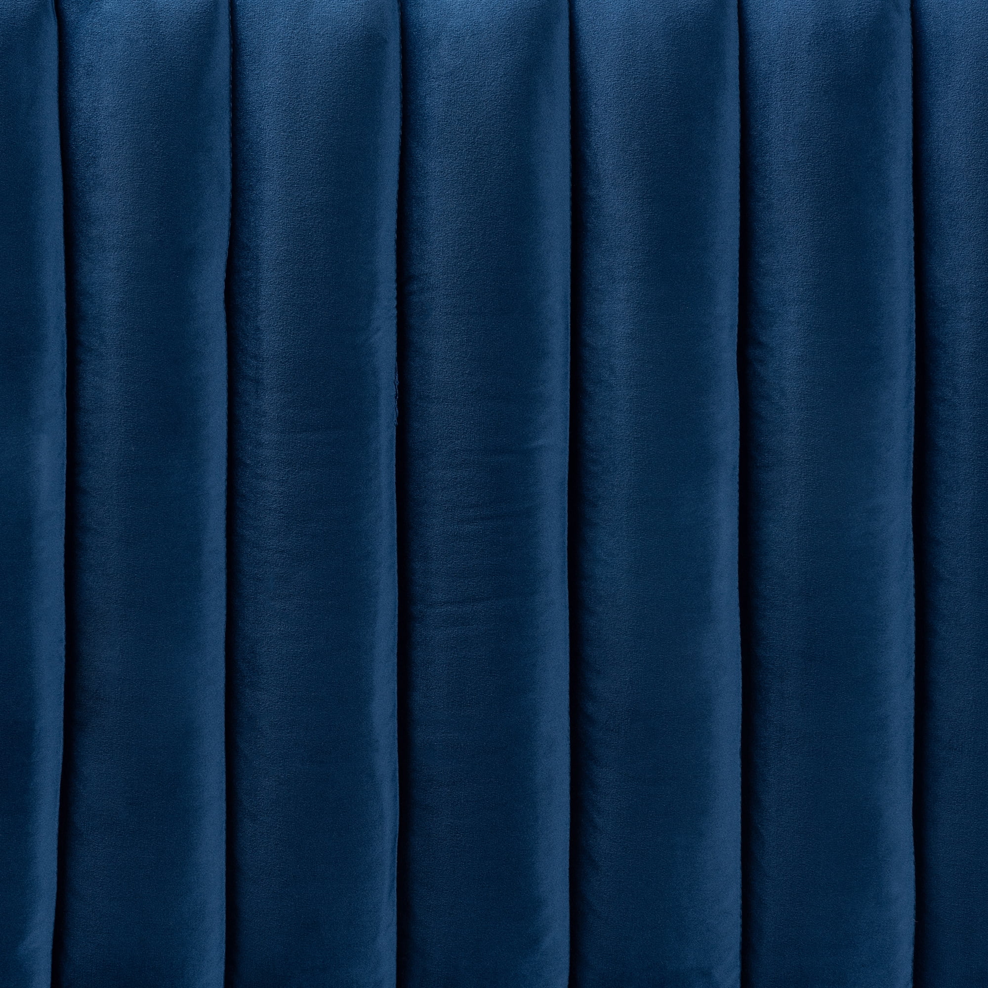 Baxton Studio Emile Modern and Contemporary Navy Blue Velvet Fabric Upholstered and Dark Brown Finished Wood, Full Size Headboard