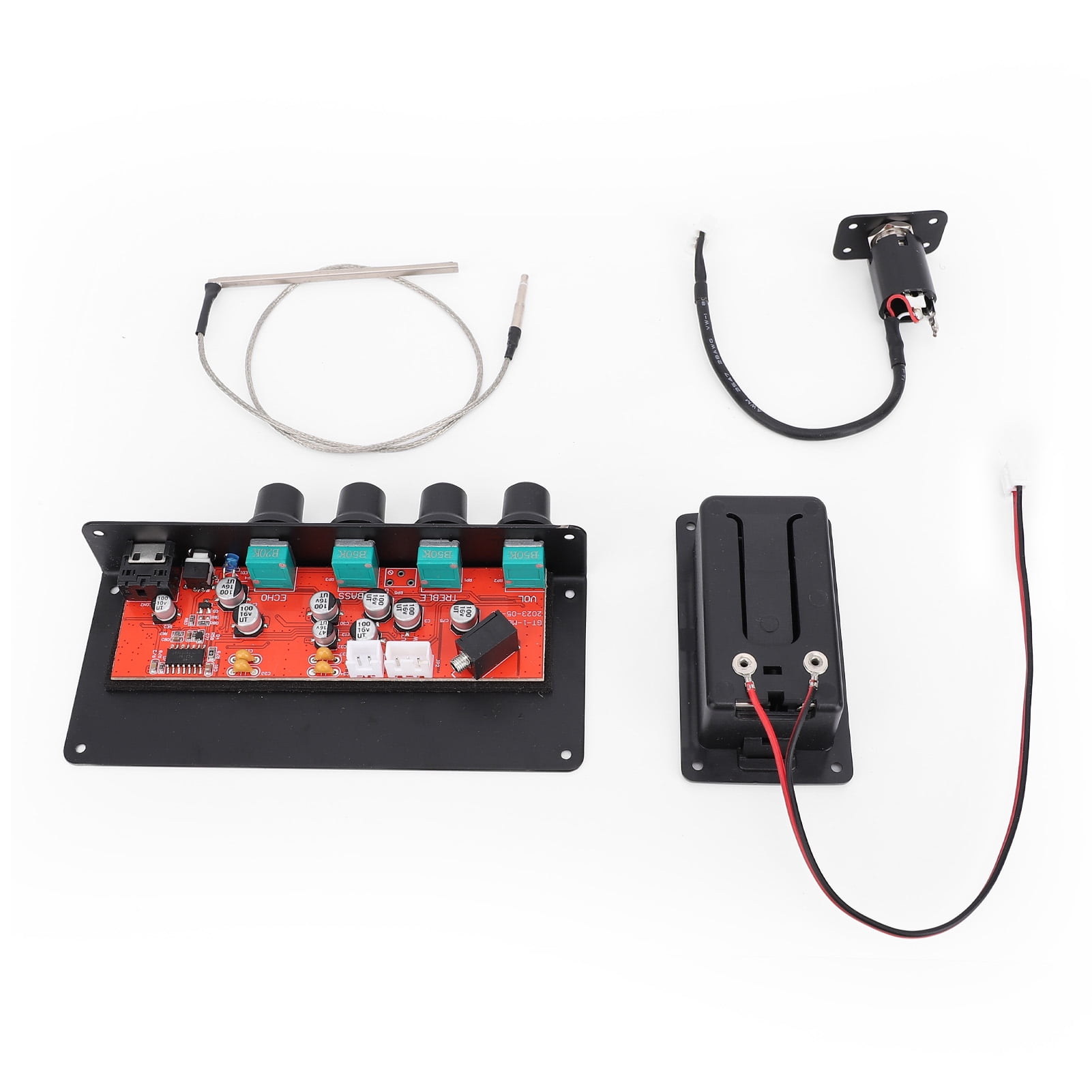 YAHHU VOICE GUARD QA-2 Silent Guitar Piezo Pickup with Headphone Monitoring Mode, Multi-Dimensional EQ Control & Built-In Delay Effect for Acoustic & Classical Guitars, Black