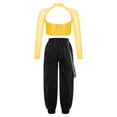 thumbnail image 2 of IEFIEL Girls Hip Hop Street Dance Costume Sequins Open Back Crop Top with Chain Jogger Pants Dancewear Gold 10, 2 of 7