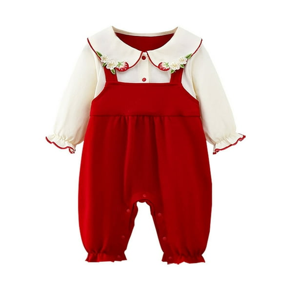 Bodysuit Cute Long Sleeve Chinese Calendar Spring Festival New Year Tang Suit First Birthday Gift Toddler Romper 3-6 Months