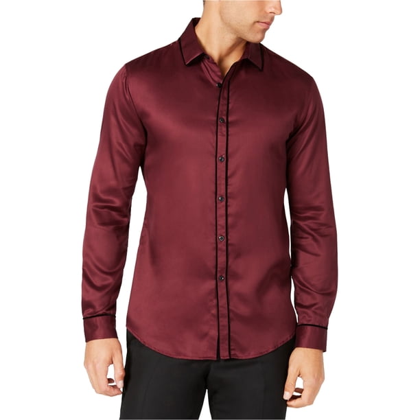 INC - Camisa con botones para hombre, color rojo, grande