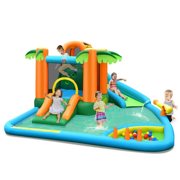 Patiojoy 7-in-1 Inflatable Bounce House Jumping Castle Kids Slide Park Ball Pit for Outdoor&Indoor