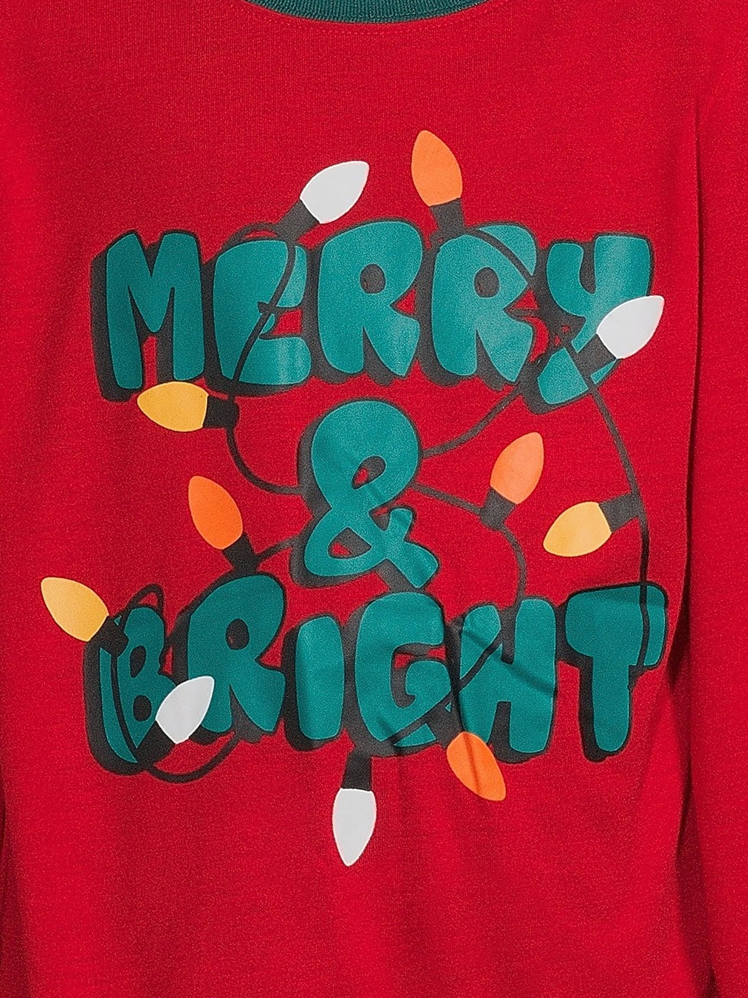 Jolly Jammies Boys and Girls Unisex Merry & Bright Matching Family Pajamas Set, 2-Piece, Sizes 6-12
