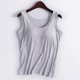 thumbnail image 2 of Camiseta sin mangas con tirantes y relleno en el pecho, sin aros, para yoga y deporte - Poliéster, diseño acanalado, adecuada para ocasiones deportivas informales., 2 of 7
