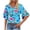 Bright Blue, variant on Women's Casual V-Neck T-Shirt Featuring Double Layered Flutter Sleeves Loose Fit Comfortable Top
