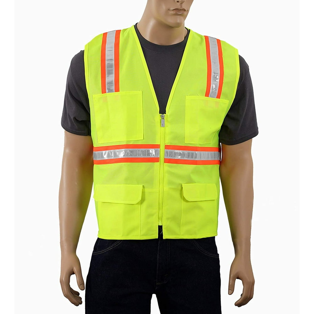 Safety Depot Yellow Reflective Safety Vest with Pockets 8048A2XL