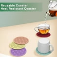 thumbnail image 4 of HomeLife Retro Patterned Silicone Coaster Heat Insulation Easy to Clean Reusable Vintage Round Soft Coaster, 4 of 12