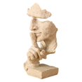 thumbnail image 2 of Keep Silent Men Figurine Minimalist Style Creative Face Sculpture for Living Room Desktop Cabinet, 2 of 3