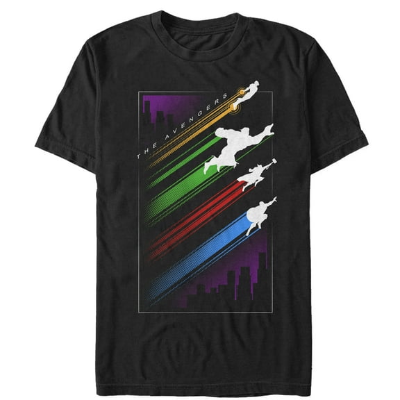 Men's Marvel Avengers Color Graphic Tee Black Large