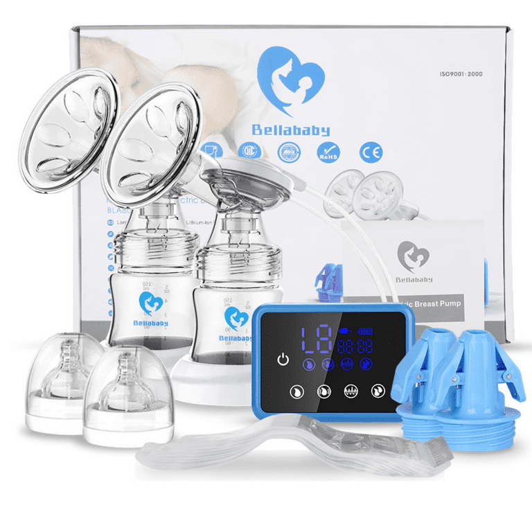 Bellababy Double Electric Breast Pumps,Item Included 21mm,24mm,27mm  Flanges, Strong Suction Power for Milk Collect